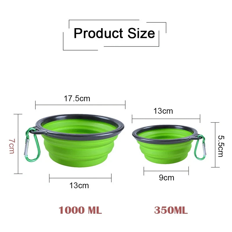 Portable Silicone Dog Feeder Bowl