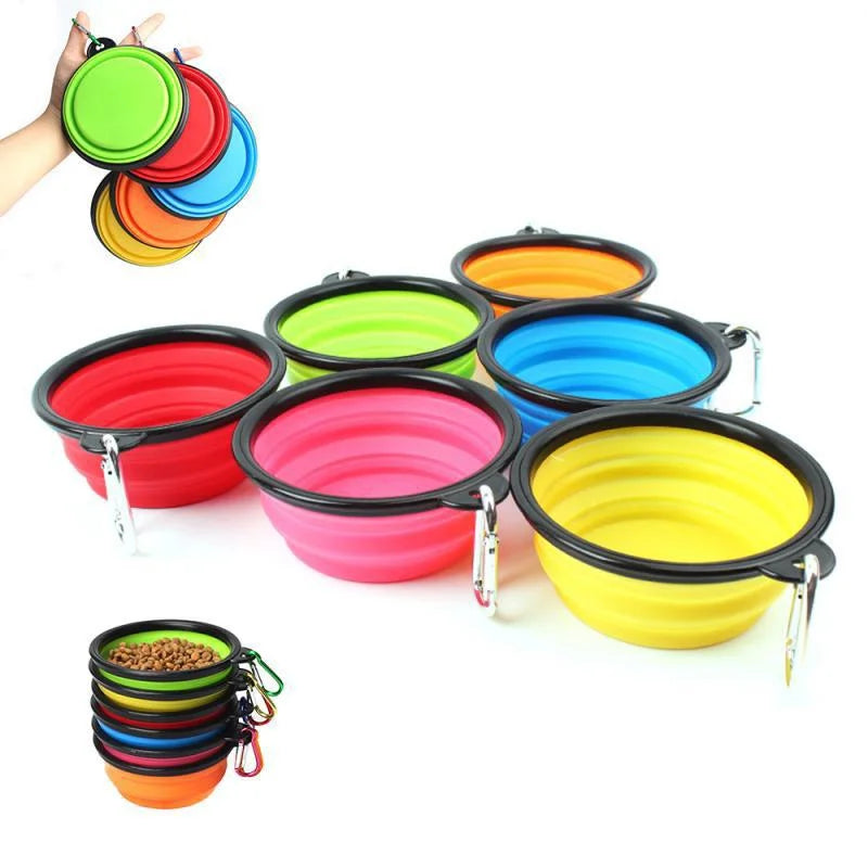 Portable Silicone Dog Feeder Bowl