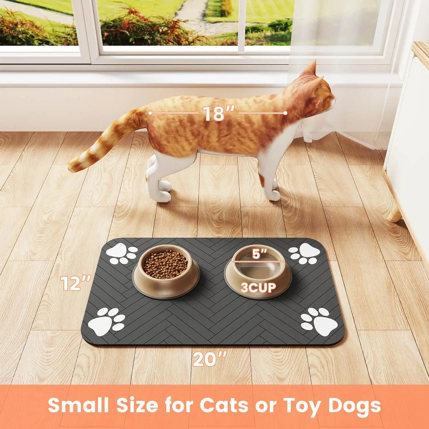 Pet Feeding Mat - Absorbent and Waterproof