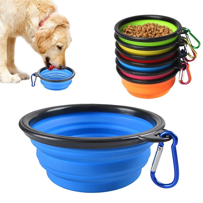 Portable Silicone Dog Feeder Bowl